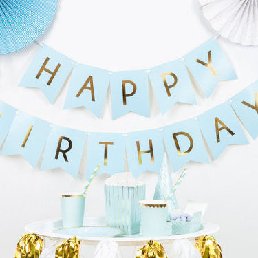 Girlande "Happy Birthday" blau