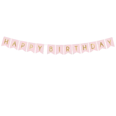 Girlande "Happy Birthday" rosa