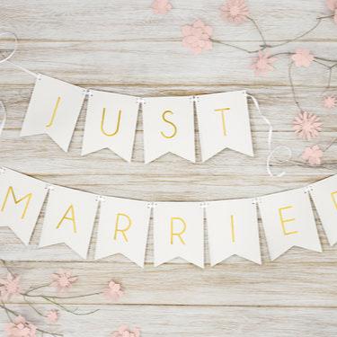 Girlande "just married" clean chic