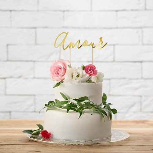 Cake Topper "Amour" gold