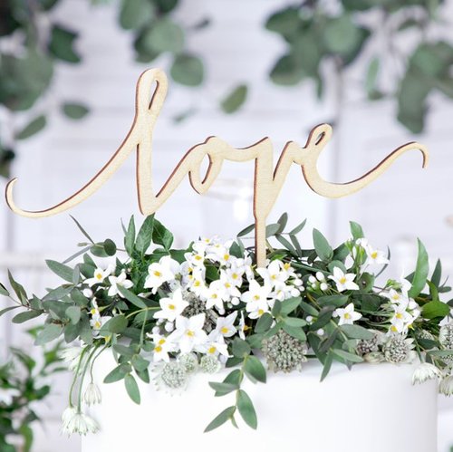 Cake Topper "love" Holz