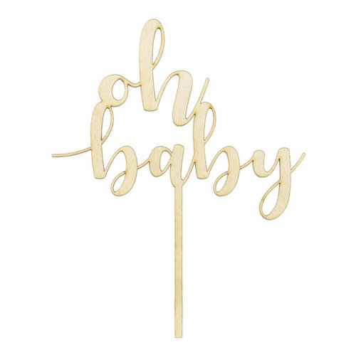 Cake Topper "oh Baby" Holz