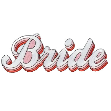 Aufbügelbild "BRIDE" bunt