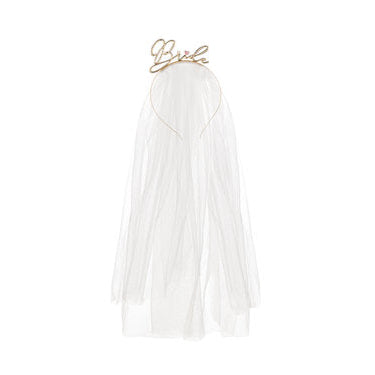 Haarreif Bride to be gold mit Schleier
