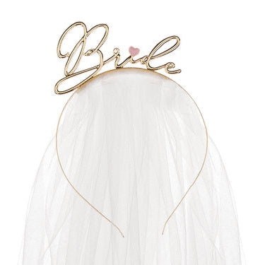Haarreif Bride to be gold mit Schleier