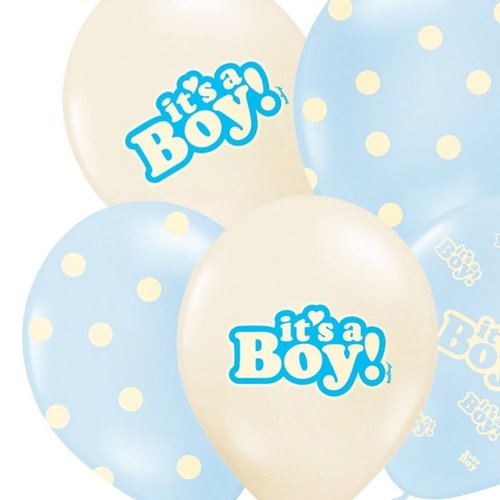 Ballons "It´s a Boy" Pastell Mix 6 Stück
