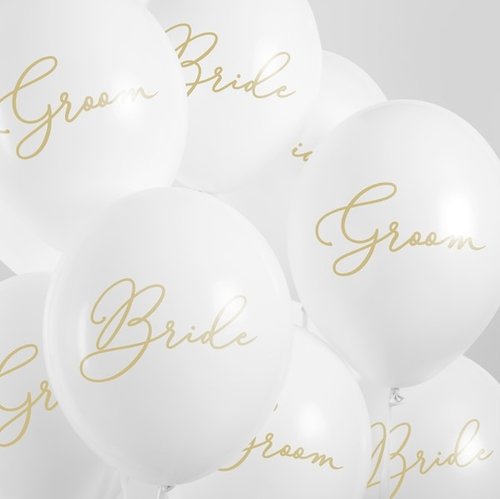 Ballons "Bride & Groom" 6 Stück