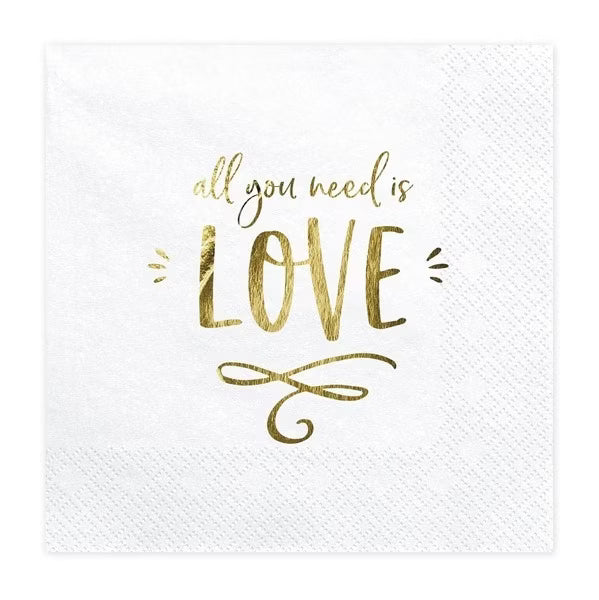 Servietten "All you need is Love" - Räder