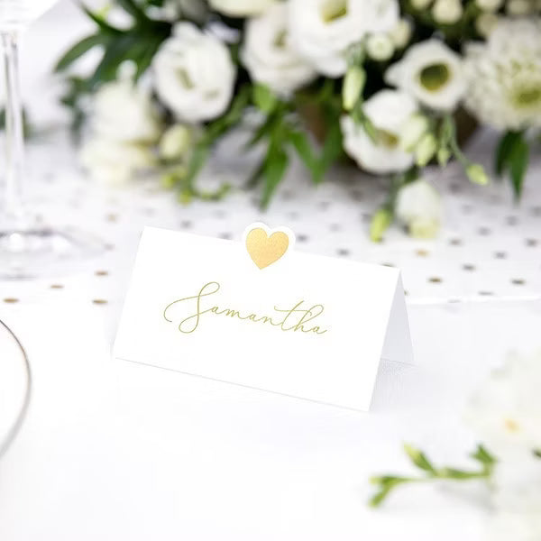 Namenskarte goldenes Herz 20 Stk