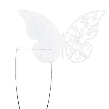 Namenskarten 20 Stk „Schmetterling" für Weinglas