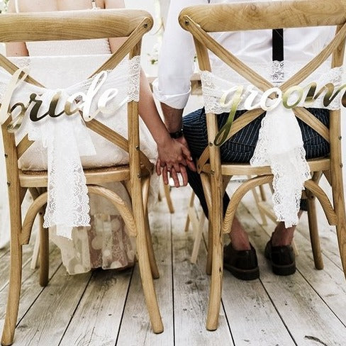 Girlande "Bride & Groom" gold