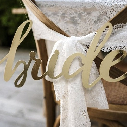 Girlande "Bride & Groom" gold