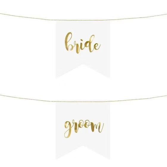 Stuhldekoration "Bride Groom" gold