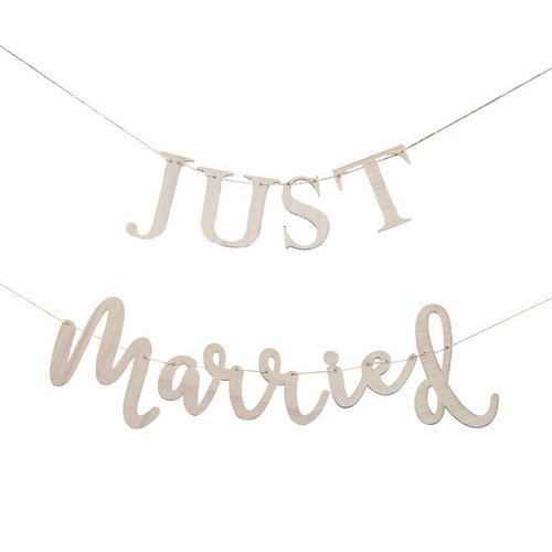 Girlande "Just Married" Holz