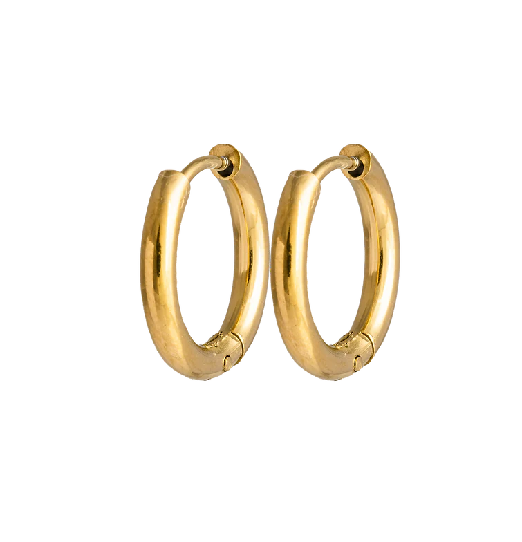 SPAR-SET: Creolen gold mit Malia Charm big pearl - Blumenkind