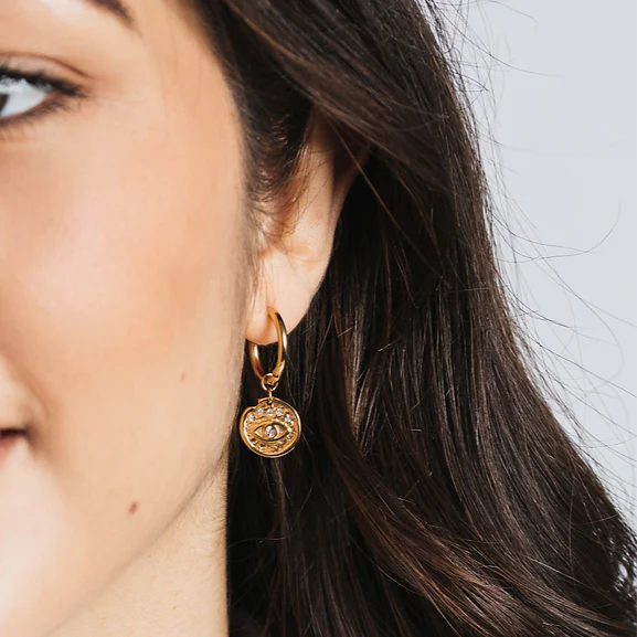 SPAR-SET: Creolen gold mit Malia Charm big pearl - Blumenkind