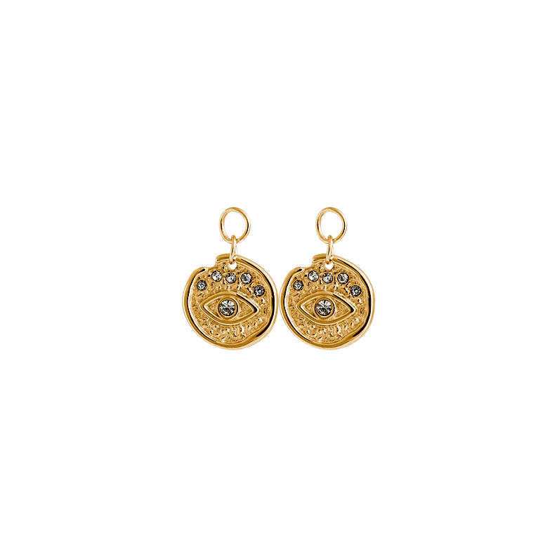 SPAR-SET: Creolen gold mit Malia Charm big pearl - Blumenkind