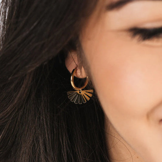 SPAR-SET: Creolen gold mit Malia Charm dream gold - Blumenkind