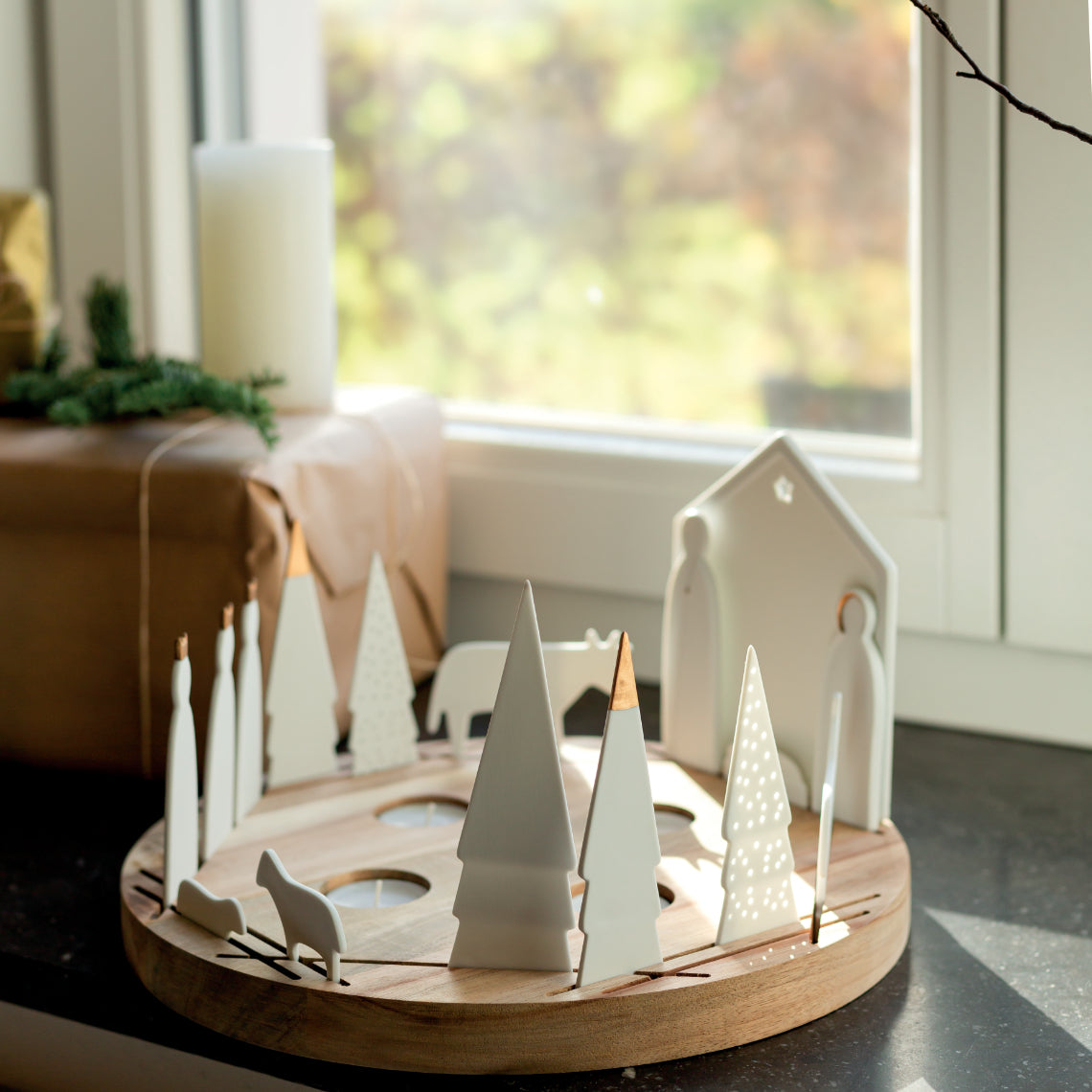 Lichtobjekt rund "Krippe" - Räder