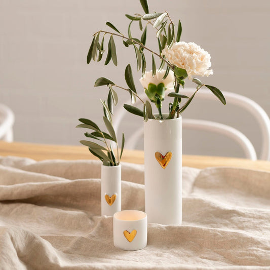 Vase Herz "Gold" - Räder