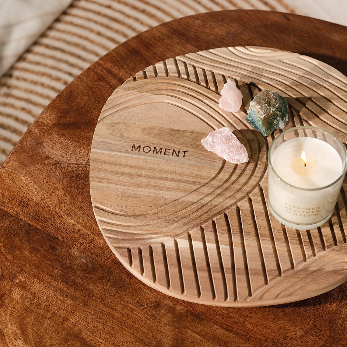Zen Spirit Holztablett "Moment" - Räder