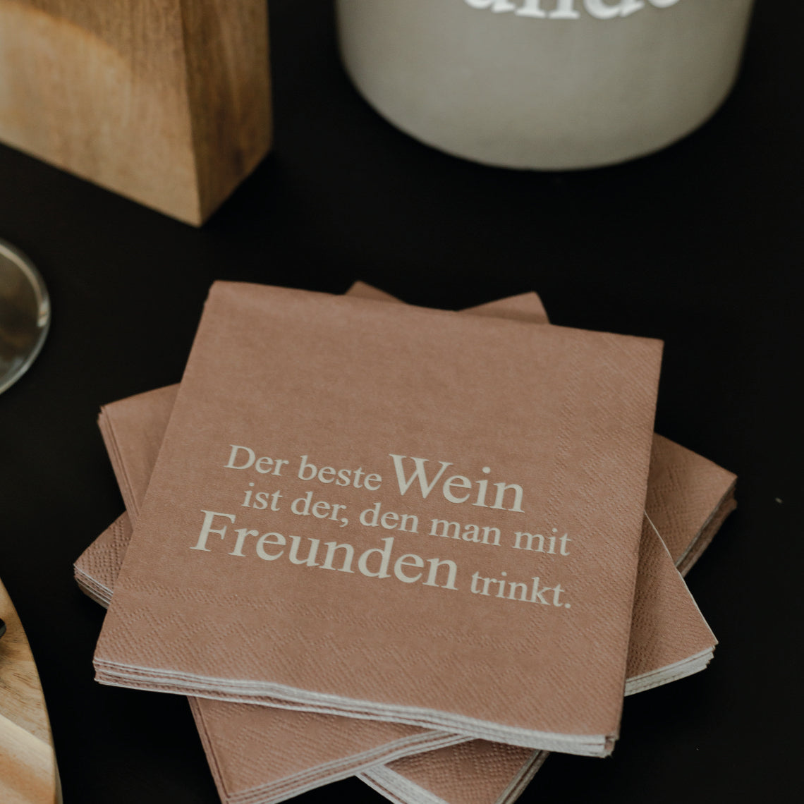 Cocktailserviette "Der beste Wein" - Räder