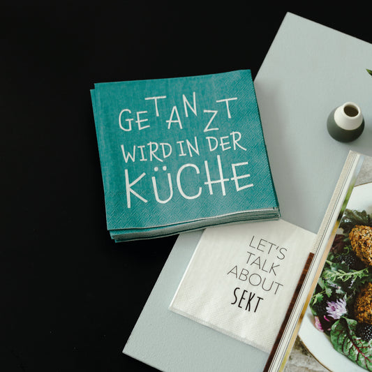 Serviette "Getanzt wird in der Küche" - Räder