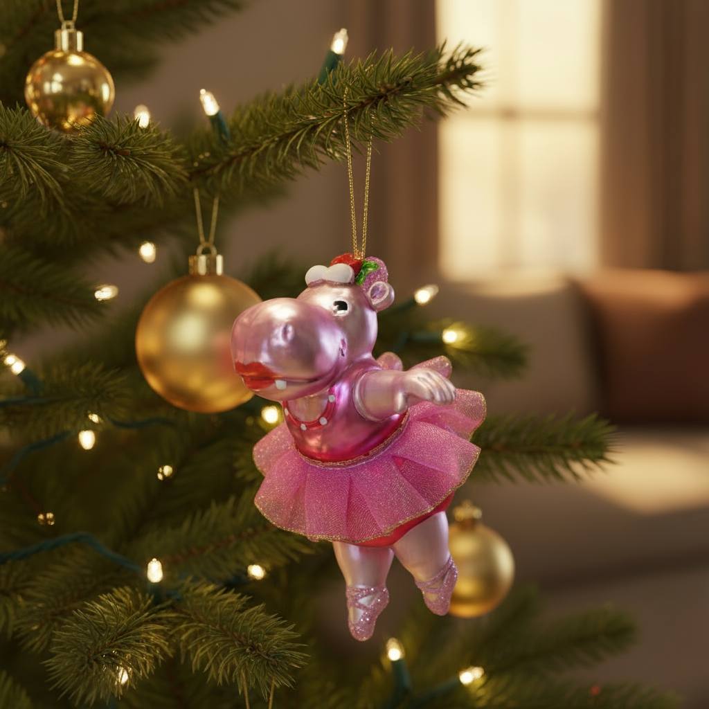 Christbaumkugel "Nilpferd Ballett" - Weihnachtsland