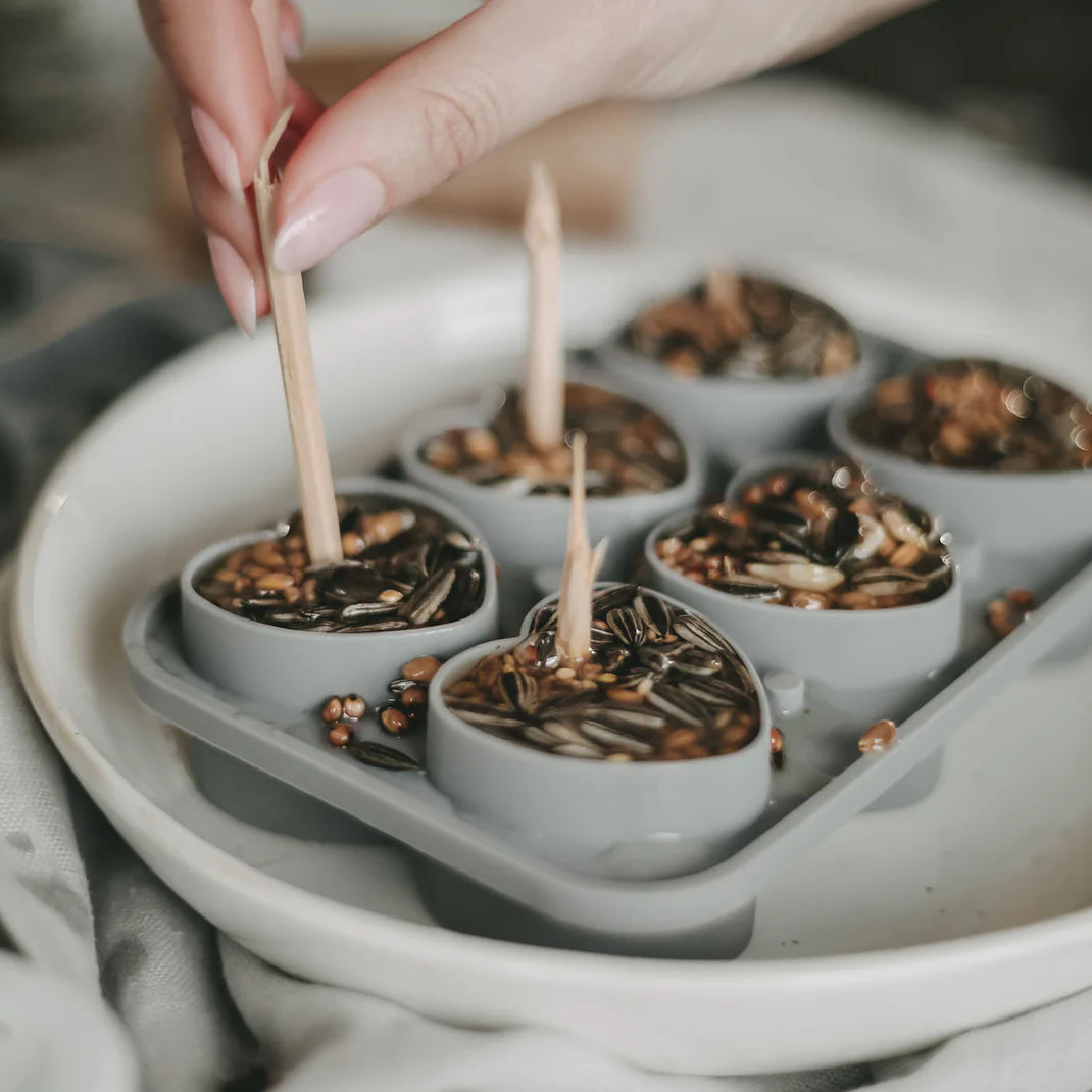 Eiswürfelform Herzen grau