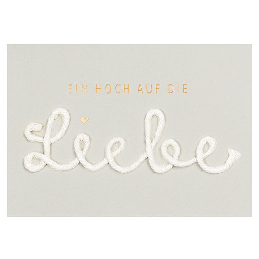 Kordelkarte "Ein Hoch auf die Liebe" - Räder