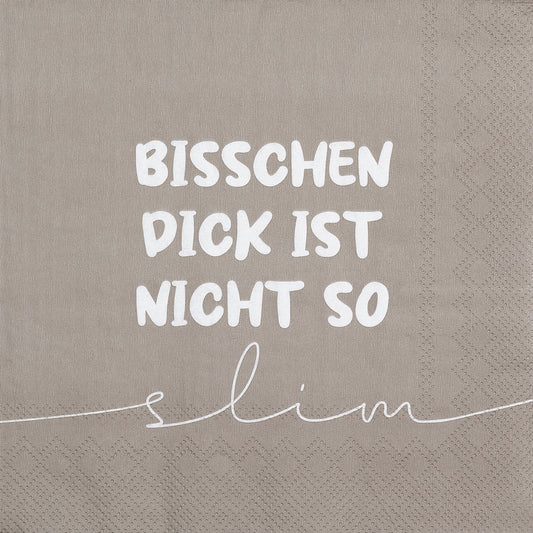 Lunchservietten "Bisschen dick is nicht slim" - Räder