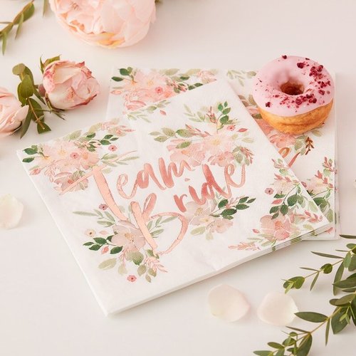 Servietten "Team Bride" floral