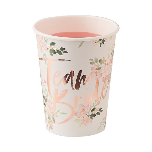 Becher "Team Bride" floral