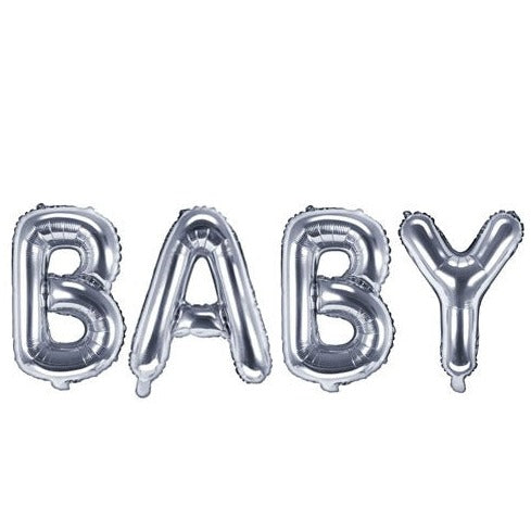 Folienballon "baby" silber