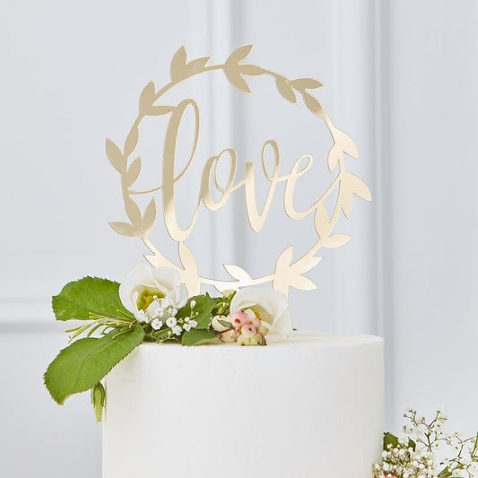 Cake Topper "love" gold