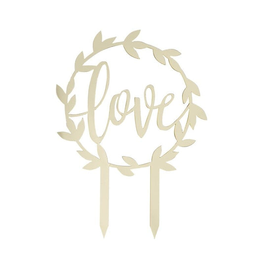 Cake Topper "love" gold