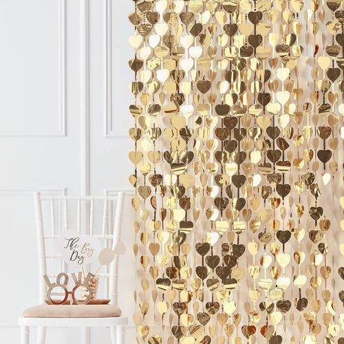 Vorhang aus Herzen - gold