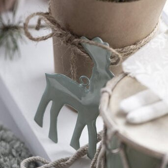 Rentier mit Juteschnur grün - Ib Laursen