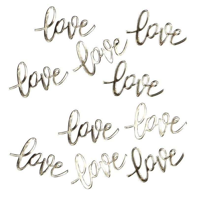Tischdekoration "love" gold