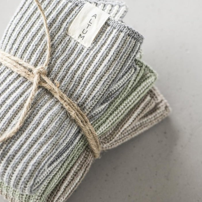 Waschlappen Altum gestrickt Grau - Ib Laursen