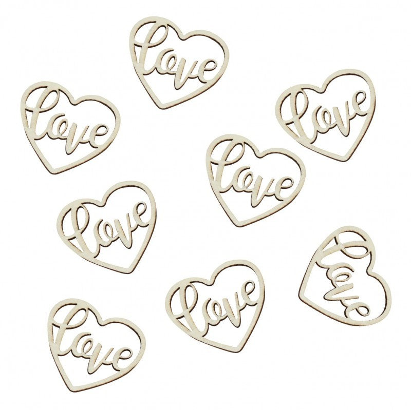 Tischdekoration Holzherzen "LOVE"