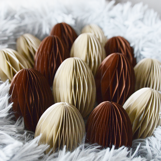 Papieranhänger Osterei 3 Stk hellgrau