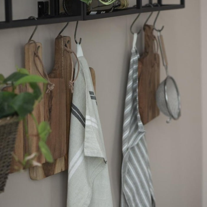 Geschirrtuch mit schwarzen und weißen Streifen - Ib Laursen