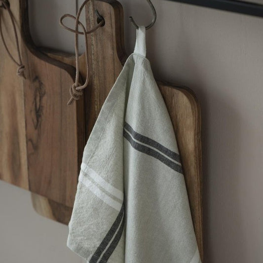 Geschirrtuch mit schwarzen und weißen Streifen - Ib Laursen