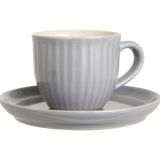 Tasse mit Untertasse Mynte french grey - Ib Laursen