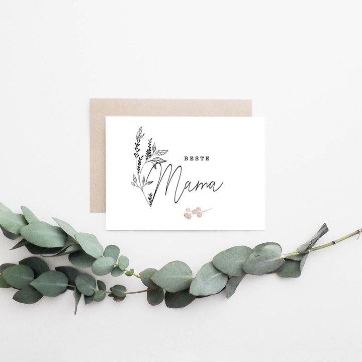 Grußkarte mit Umschlag „Beste Mama“ - Woidmädchen