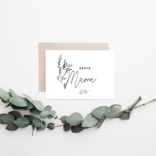 Grußkarte mit Umschlag „Beste Mama“ - Woidmädchen