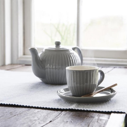 Tasse mit Untertasse Mynte french grey - Ib Laursen