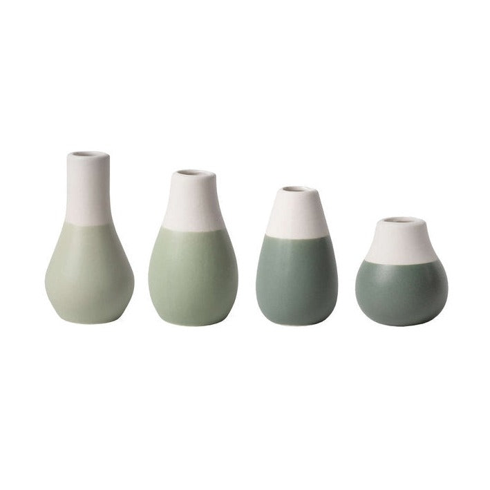Mini Pastellvasen "Set aus 4" grün - Räder