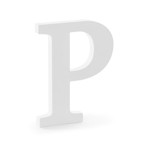 Holzbuchstabe weiß "P"